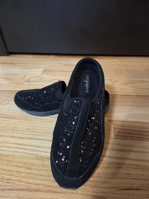 EASY SPIRIT MULES ESTRAVEL WOOL WOMEN SHOES SIZE 7.5 M BLACK LEATHER/TEXTILE - Image 1 of 4