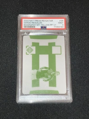 Panini 2022 WC National Treasures Sergio Ramos Printing Plate 1/1 PSA 9 Print ER - Image 1 of 4