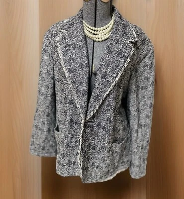 Talbots Blazer Size 22WP Petite Jacket Pockets Suit Separates Cotton Blend Navy - Image 1 of 4