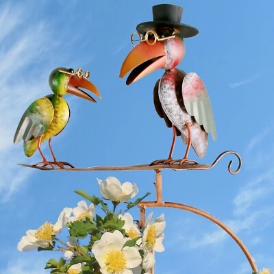 Windspiel Metall Vogelwippe Gartenpendel Gartenstecker Rostoptik Dr. Rabe + Sohn - Bild 1 von 4