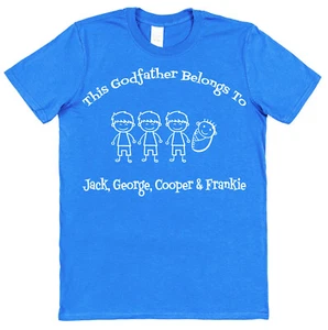 Camiseta Personalizada Este Padrino Pertenece A Con Niños Perro Gato Nombres Presentes - Imagen 1 de 8