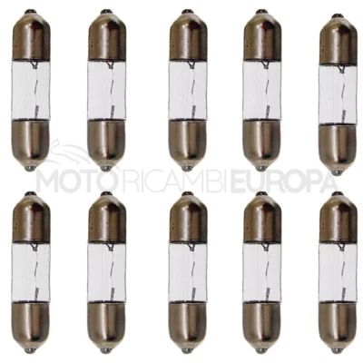 KIT 10 LAMPADINA LAMPADINE A SILURO DIAMETRO LAMPADA 8X31 6V 3W - Immagine 1 di 3