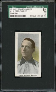 1911 M116 Sporting Life FRED CLARKE - Pittsburgh - BLACK BACK - SGC 7 - LOW POP