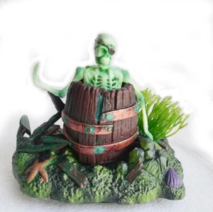 Air Driven Operated Skeleton Barrel FISH Aquarium Ornament Fish Tank Decoration - Picture 1 of 6