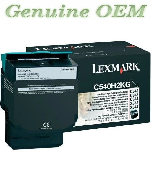 C540H2KG Original OEM Lexmark C540 Toner, Black High Yield Genuine Sealed - Image 1 of 1