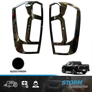FOR NISSAN NAVARA NP300 2015 ON STX TAIL LIGHT GUARDS COVERS PAIR IN GLOSS BLACK - Picture 1 of 2