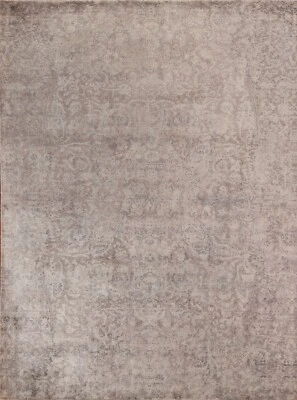 Transitional Floral Beige  Brown Art Deco Indian Area Rug 8x10 Living Room Rug - Image 1 of 4