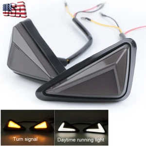 Motorcycle LED Turn Signals Light Amber White Running Flush Mount Indicator US - Picture 1 of 13