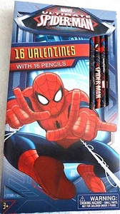 Marvel Ultimate Spiderman 16 San Valentín y 16 Lápices Nuevos - Imagen 1 de 3