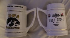 Vintage 1985 Iowa Hawkeyes Big Ten Champions Rose Bowl Mug Set Of 2