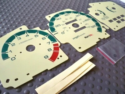 Face Glow Through Gauges Yellow Kit Fits 1992-1995 Honda Civic Manual MT EX SI - Image 1 of 4