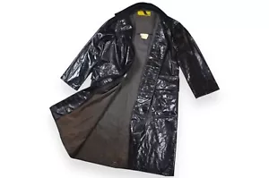 Men's Barbour Long Coat 71th PVC Vintage A60 Black England Size S - Picture 1 of 20