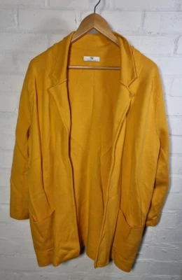Peter Hahn Womens Mustard Long Open Style Cardigan Size 16  172 - Image 1 of 4