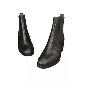 Stivaletti donna Rag & Bone Walker ll in pelle nera con stampa coccodrillo, taglia 36,5 nuovi senza scatola - Foto 1 di 10