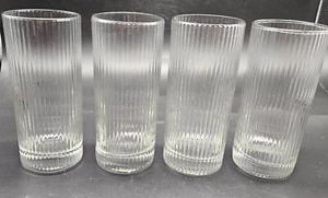 Set of 4 Vintage Vertical Ribbed Highball Glasses 16 Oz Capacity - Picture 1 of 6
