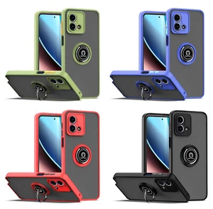 For Motorola Moto G Stylus 2023 5G Frosted Clear Impact Cover Case w/Ring Stand - Picture 1 of 21