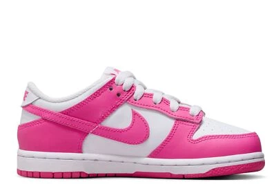 Little Kid's Nike Dunk Low White/Laser Fuchsia (FB9108 102) - Image 1 of 4