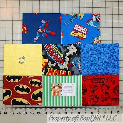 BonEful Fabric COTTON QUILT Star War Red Super Hero DC Comic Marvel Block Batman - Image 1 of 4