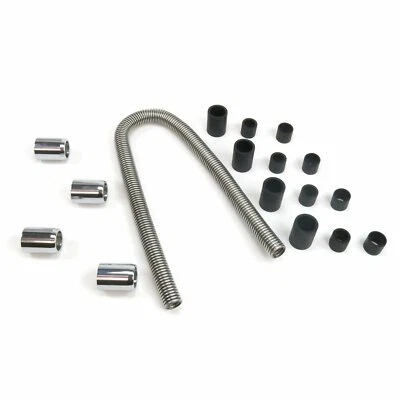 Universal 48" Stainless Steel Radiator Flexible Coolant Water Hose Kit With Caps - Image 1 of 4