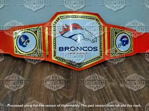 Cinturón de campeonato de los Denver Broncos tamaño adulto 2 mm latón - Imagen 1 de 5