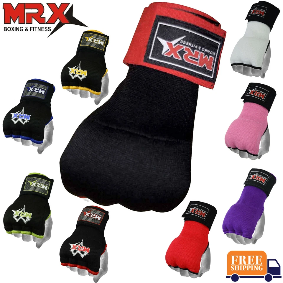 MRX Gel Padded Inner Gloves with Hand Wraps MMA Muay Thai Boxing Fight Punching - Image 1 of 1