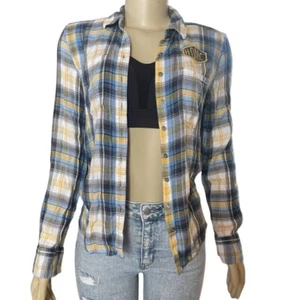 Harley Davidson Women Plaid Rayon Button Up Biker Shirt HDMC Size Small - Picture 1 of 11