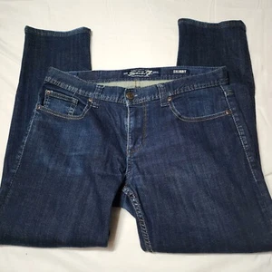 Seven 7 Skinny Jeans Men 34x30 Dark Blue Denim Stretch Stretch Logo Jacron Label - Picture 1 of 14