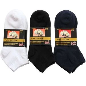 3 pares de calcetines informales transpirables de algodón puro corte bajo al tobillo para hombres y mujeres - Imagen 1 de 15