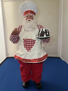 Vintage Merry Brite Chef Santa Stoffmaché 11 Zoll - Bild 1 von 12
