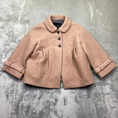 Jaqueta Zara básica rosa tweed cropped estilo boneca bebê feminina mistura de lã tamanho G - Imagem 1 de 4
