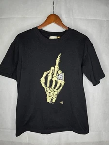 Galerie Abt. T-Shirt Schwarz Kurzarm Skelett Mittelfinger Grafik Tee M - Bild 1 von 18