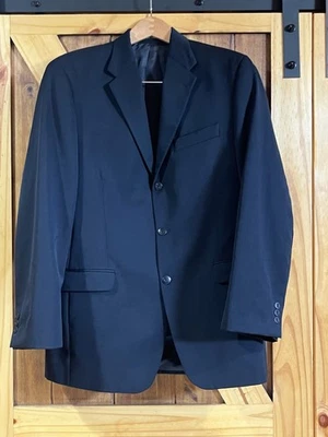 Chaqueta de traje negra Brandini Woolmark de lana pura 44R para hombre Foto 1 de 4
