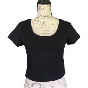 Camisa corta de algodón negra talla grande NUEVA - Imagen 1 de 2