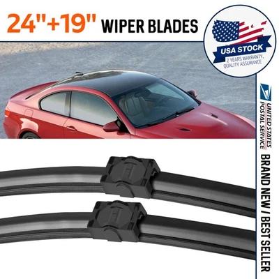 Juego de 2 limpiaparabrisas calidad OEM 24" y 19" para BMW 328i 2007-2009 Foto 1 de 4