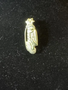 Vintage Golf Bag Lapel Pin - High School Varsity  Letterman Jacket - Gold Tone - Picture 1 of 2