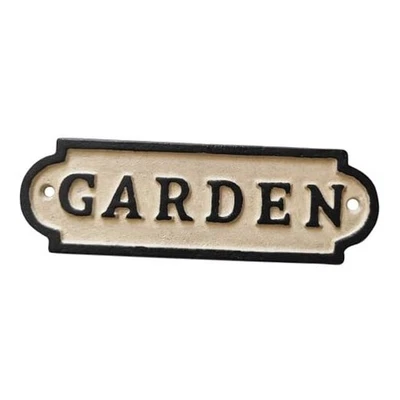 Vintage Iron Garden Signs - Retro Style Decorations for Yard, black-ivory - Image 1 of 4