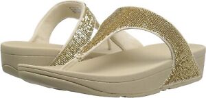 FITFLOP ELECTRA TOE POST SEQUIN TONING SANDALS New