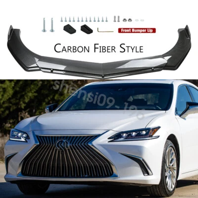 For Lexus ES250 ES300 ES350 Front Bumper Lip Spoiler Splitter Carbon Fiber Style Foto 1 de 4