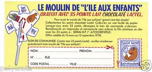 Bon à remplir Pub Lactel Casimir Moulin de l'Ïle aux Enfants bon commande 1978 - Picture 1 of 1