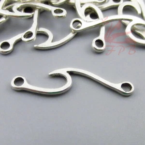 Ocean Wave Connector Charms - 10/20/50 Antiqued Silver Plated 33mm Charms SC0516 - Picture 1 of 6