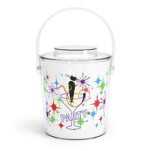 Atomic cat Ice Bucket with Tongs - Picture 1 of 8