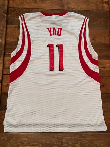 Houston Rockets Adidas Basketball Jersey XL Length +2” 11 YAO MING *Sewn Letters Cover