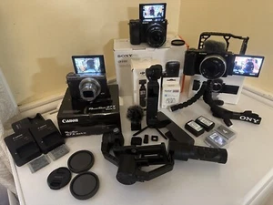 Sony A6100 Canon G7X Mark iii Sony ZV-E10 DJI Pocket 2 Zhiyun Camera Gimbal Lot! - Picture 1 of 17