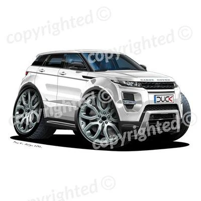 WICKED ARTZ Para adaptarse a Range Rover Evoque - Pegatina de vinilo para arte de pared - Blanco