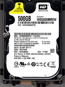 WD5000BMVW-11AJGS4 dcm: EBJT2HB 500GB 2017 USB 3.0 2.5" WESTERN DIGITAL - Picture 1 of 2