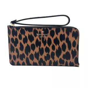Muñequera Kate Spade Lucy Mediana Cremallera en L Estampado de Leopardo KE636 Nueva Con Etiquetas - Imagen 1 de 8