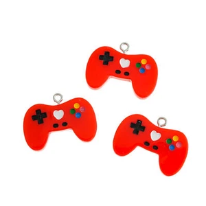 4 Red Game Controller Resin Charms - K558 - Picture 1 of 3