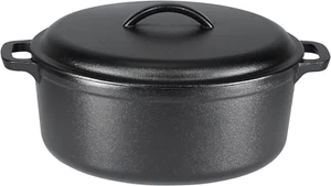 Pre-Seasoned Cast Iron round Dutch Oven Pot with Lid and Dual Handles, 6.6 Liter - Picture 1 of 5