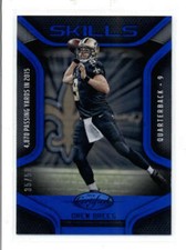 DREW BREES 2016 PANINI CERTIFIED #12 SKILLS BLUE PARALLEL #35/50 BA2605