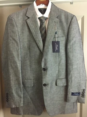 NUEVO CON ETIQUETAS ABRIGO DEPORTIVO RALPH BY RALPH LAUREN Blanco/Negro 38R Lino Poliéster Precio de venta sugerido por el fabricante $295 Foto 1 de 4